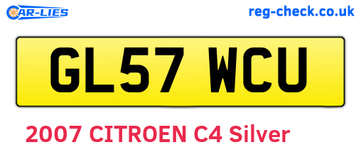 GL57WCU are the vehicle registration plates.