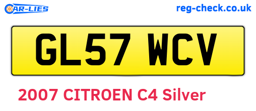 GL57WCV are the vehicle registration plates.