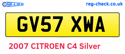 GV57XWA are the vehicle registration plates.