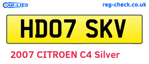 HD07SKV are the vehicle registration plates.