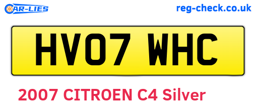 HV07WHC are the vehicle registration plates.