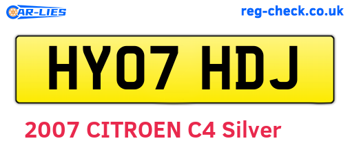HY07HDJ are the vehicle registration plates.