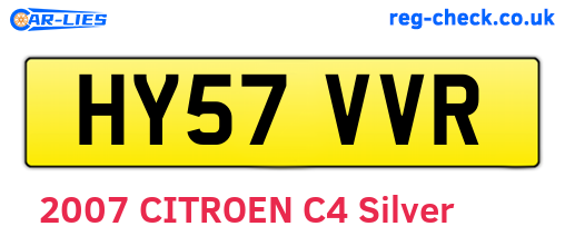 HY57VVR are the vehicle registration plates.
