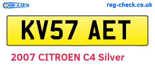 KV57AET are the vehicle registration plates.