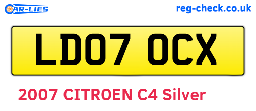 LD07OCX are the vehicle registration plates.