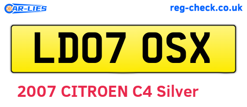 LD07OSX are the vehicle registration plates.