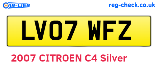 LV07WFZ are the vehicle registration plates.