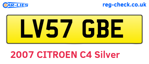 LV57GBE are the vehicle registration plates.