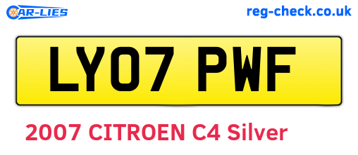 LY07PWF are the vehicle registration plates.