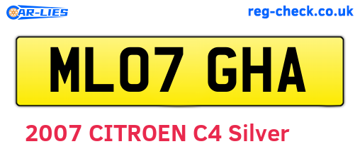 ML07GHA are the vehicle registration plates.