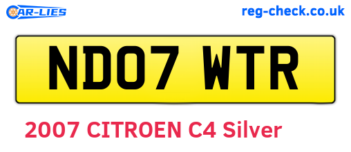 ND07WTR are the vehicle registration plates.