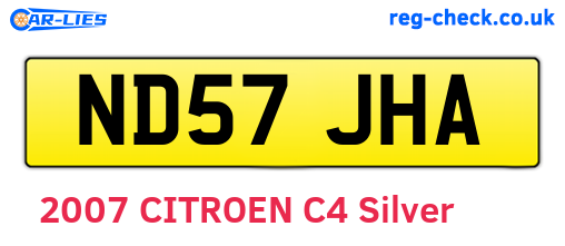 ND57JHA are the vehicle registration plates.