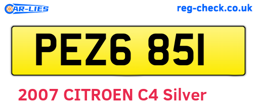 PEZ6851 are the vehicle registration plates.