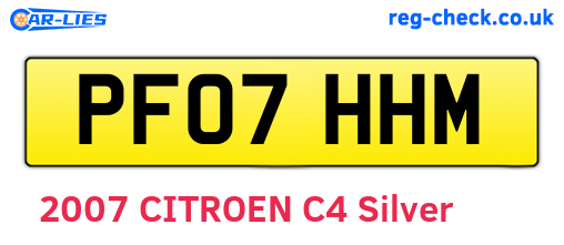 PF07HHM are the vehicle registration plates.