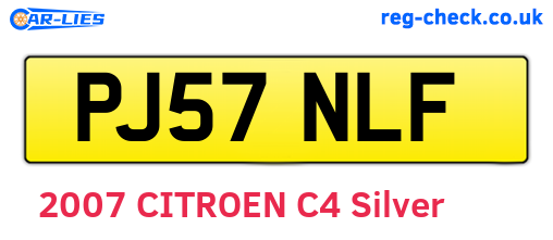 PJ57NLF are the vehicle registration plates.