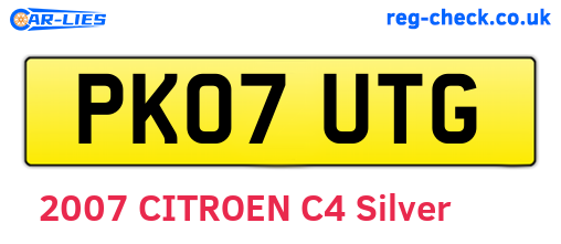 PK07UTG are the vehicle registration plates.