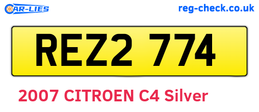 REZ2774 are the vehicle registration plates.