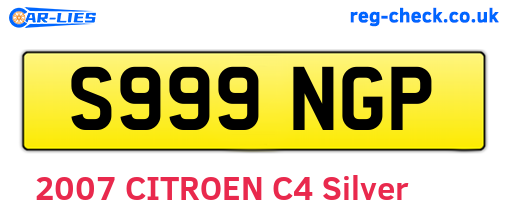 S999NGP are the vehicle registration plates.
