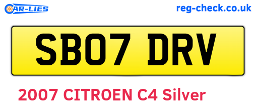 SB07DRV are the vehicle registration plates.
