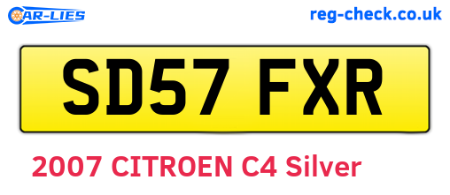 SD57FXR are the vehicle registration plates.