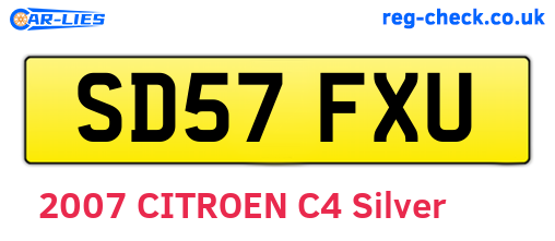 SD57FXU are the vehicle registration plates.