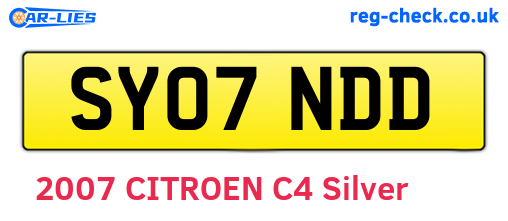 SY07NDD are the vehicle registration plates.