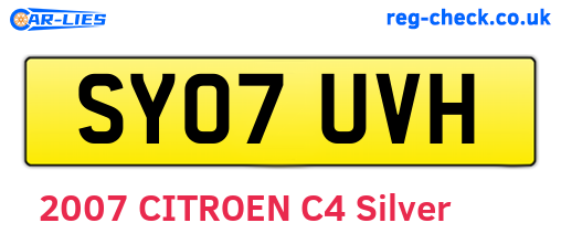 SY07UVH are the vehicle registration plates.