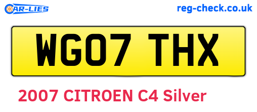 WG07THX are the vehicle registration plates.