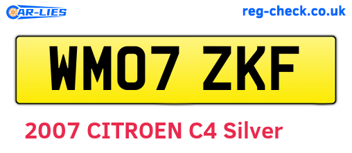 WM07ZKF are the vehicle registration plates.