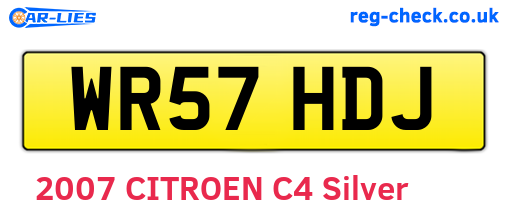 WR57HDJ are the vehicle registration plates.