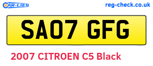 SA07GFG are the vehicle registration plates.