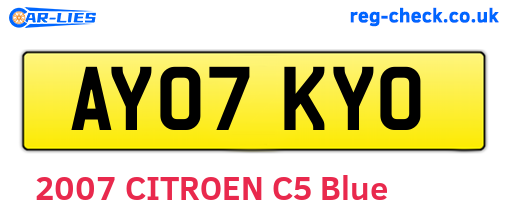 AY07KYO are the vehicle registration plates.