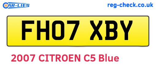 FH07XBY are the vehicle registration plates.