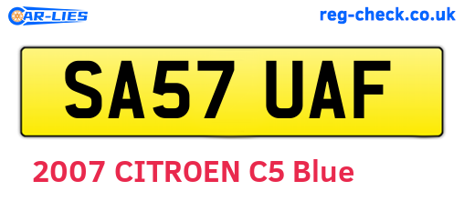SA57UAF are the vehicle registration plates.