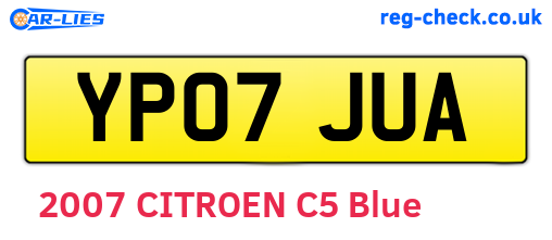 YP07JUA are the vehicle registration plates.