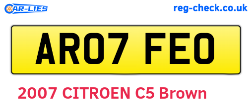 AR07FEO are the vehicle registration plates.