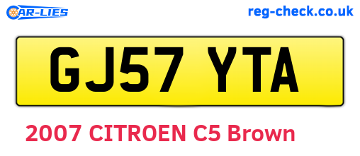 GJ57YTA are the vehicle registration plates.