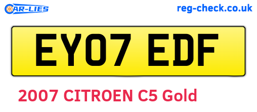 EY07EDF are the vehicle registration plates.