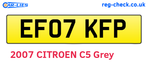 EF07KFP are the vehicle registration plates.