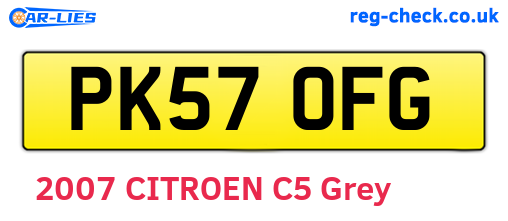 PK57OFG are the vehicle registration plates.