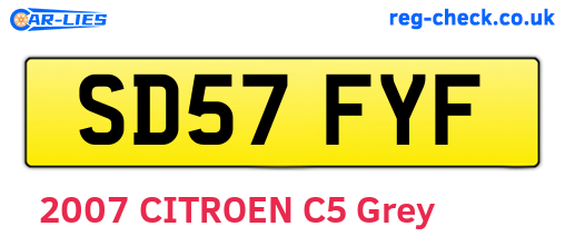 SD57FYF are the vehicle registration plates.