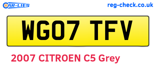 WG07TFV are the vehicle registration plates.