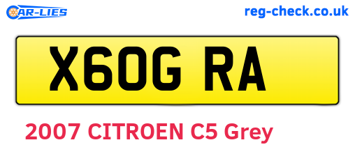 X60GRA are the vehicle registration plates.