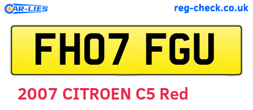 FH07FGU are the vehicle registration plates.