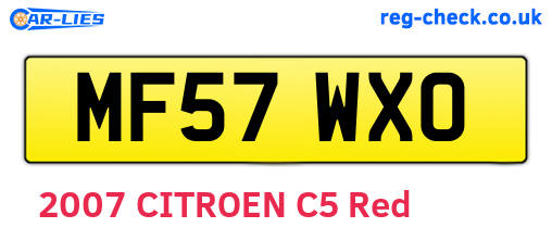 MF57WXO are the vehicle registration plates.