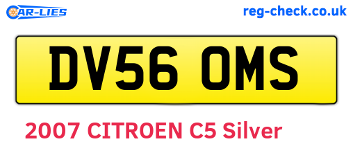 DV56OMS are the vehicle registration plates.