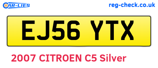 EJ56YTX are the vehicle registration plates.