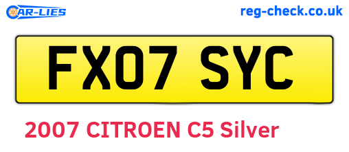 FX07SYC are the vehicle registration plates.