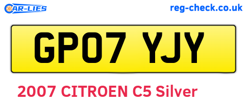 GP07YJY are the vehicle registration plates.