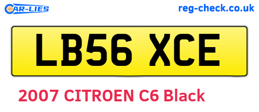 LB56XCE are the vehicle registration plates.